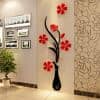 Vase in Red & Black color with butterfly-Wall decoration 1