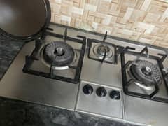 3 burner stainless stove