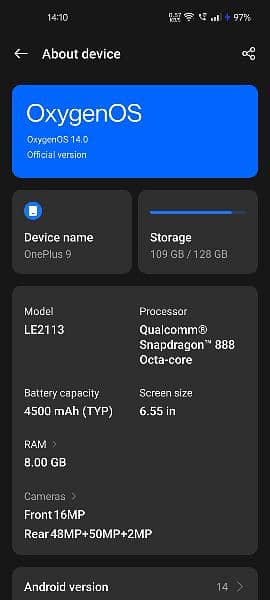 OnePlus 9 8GB +8GB 128GB (DIGRI) 5