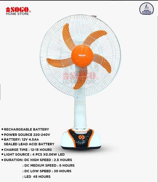 Sogo Rechargeable Fans 3