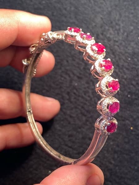 natural untreated ruby cut stone bracelet with 925 sterling silver 1