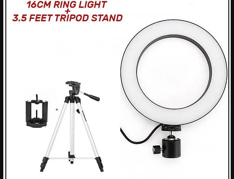 Standard Quality 16 inchs Ring light with Feet tripod stand. 0