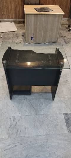 Office Side Table with Glass