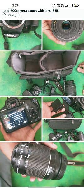 DSLR camera 1300d with lens18-55 card32gb 1