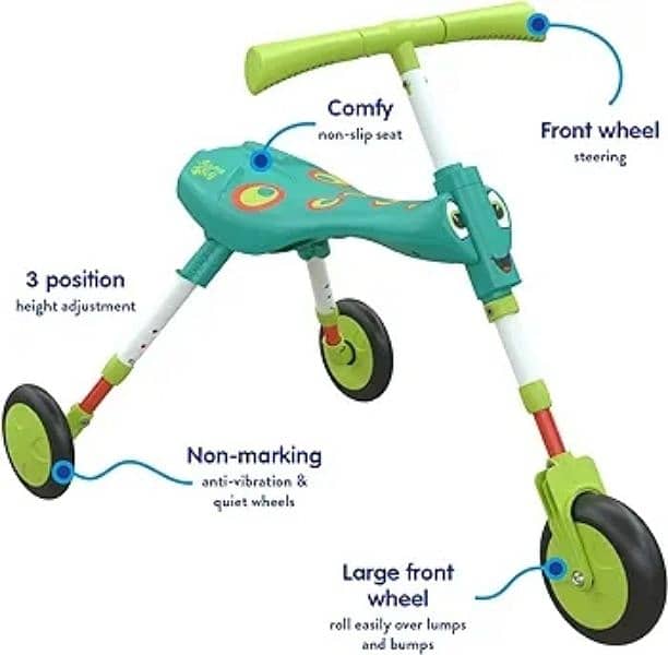 Tricycle for kids Ages 2-4, Antennae Handlebar  Wheel Foldable 2