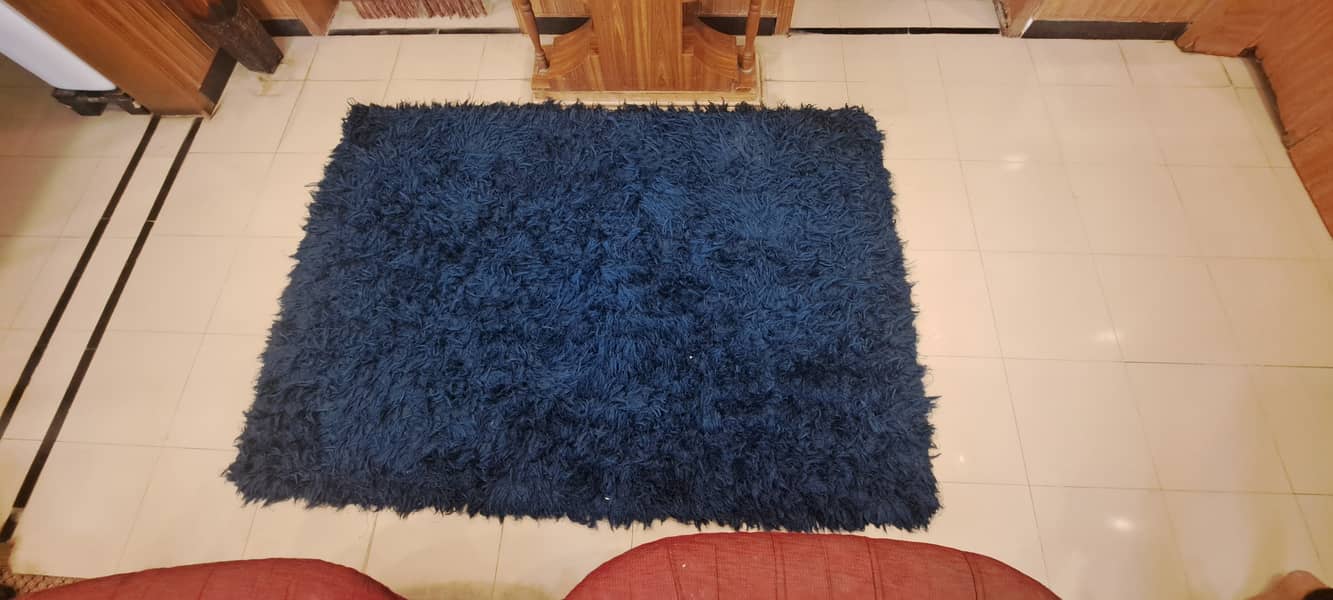 Blue Afghani Soft Rug (Long Fur) 2