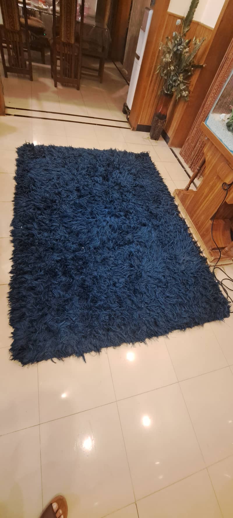 Blue Afghani Soft Rug (Long Fur) 3