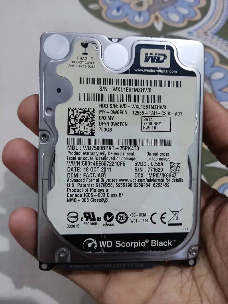 I want to sell my My WD (Black Edition) laptop 750gb hard drive. . 1