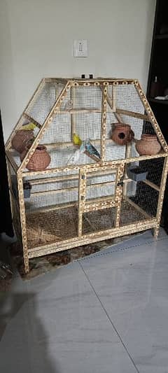 Wooden Cage Pinjra Colony Birds Australian Parrot Breeder Bajri