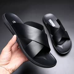 Men slippers Crossover Black and Brown FREE DELIVERY FOR ALL PAKISTAN