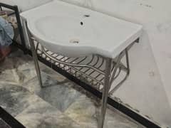 wash basin with steel stand