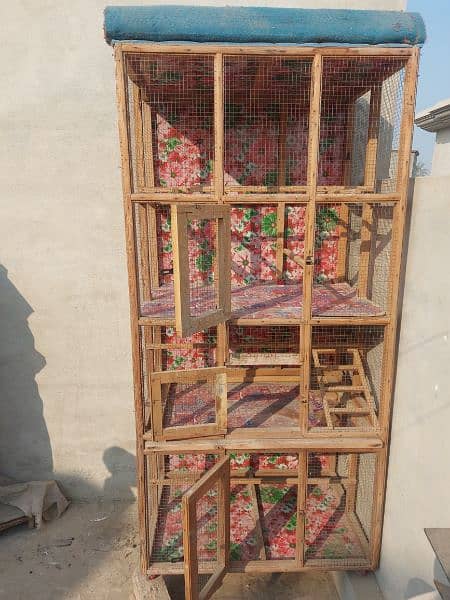 parrots birds cage house pure dayar wood 1