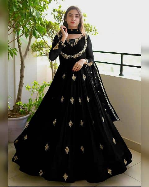 Neck,Sleevee,Front Embroidered Maxi With Emb Dupatta 3Pcs 1
