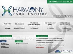 3.5 Marla Plot File At Harmony Park Lahore Smart City Main GT Road Kala Shahkaku Lahore