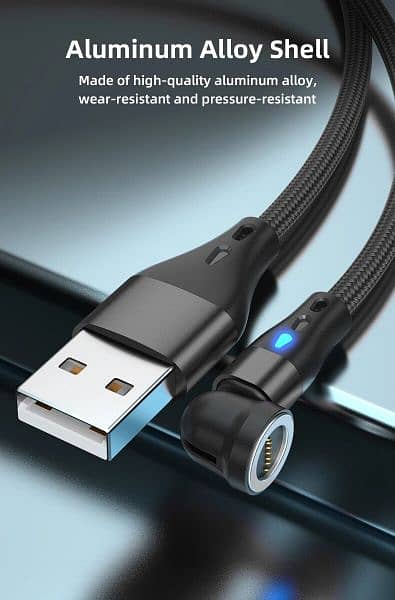 3A 540 Rotate Magnetic Cable Fast Charging USB Cable Micro Cable 5