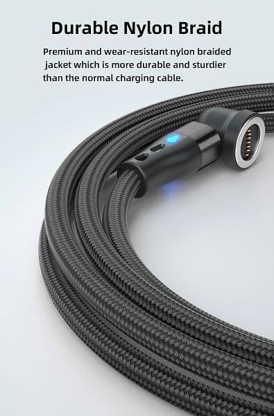 3A 540 Rotate Magnetic Cable Fast Charging USB Cable Micro Cable 6