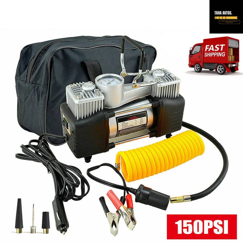 Dual 2 Cylinder Heavy Duty Double Air Compressor Or Car Inflator 0