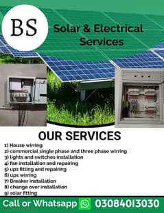 Solar Fitting- Electrician -UPS Fitting - House Wiring - UPS Repairing