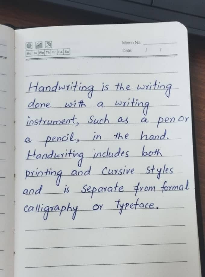 Handwriting Assignment work 11