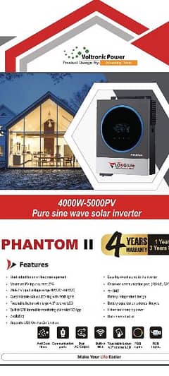 Long life Voltronic pv 5000 4Kw Phantom 2