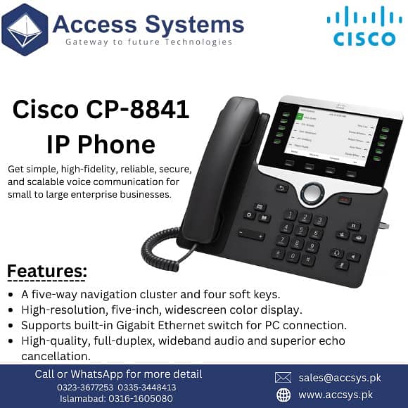 IP Phones Cisco SPA525 | Cisco 6945 | Voip Polycom VVX311| 03353448413 12