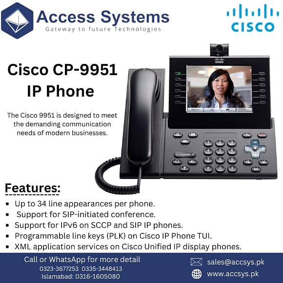 IP Phones Cisco SPA525 | Cisco 6945 | Voip Polycom VVX311| 03353448413 13