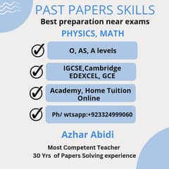 Sir Abidi Competent Tutor Physics Math IGCSE EDEXCEL O AS A Level SAT