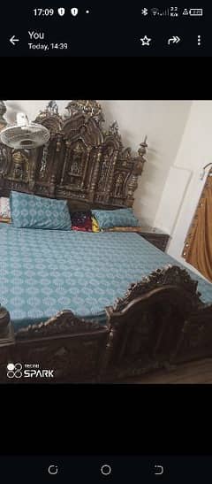 bed set with two side tables dressing and 3 aparts cupboards