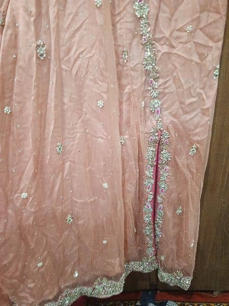 macxi pink color with purple flowers and dupatta 1