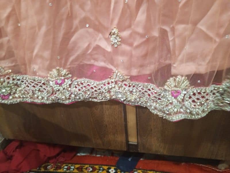 macxi pink color with purple flowers and dupatta 4