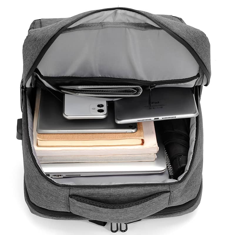 1pc Laptop Backpack With USB Charging Port Large Capacity Travel Backp 11