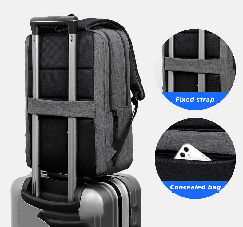 1pc Laptop Backpack With USB Charging Port Large Capacity Travel Backp 17