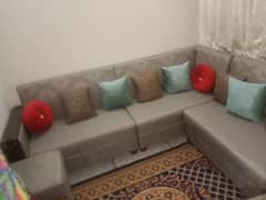 sofa l shape only 1 week use 0323 4670166 0323 7876834 contact numbers