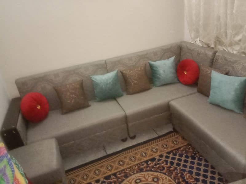 sofa l shape only 1 week use 0323 4670166 0323 7876834 contact numbers 0