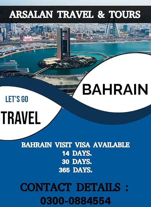 Bahrain E-visit visa 14 DAYS. 30 DAYS. 365 DAYS. 9