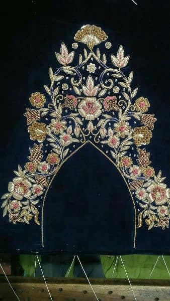 hand embroidery work shirt and lehenga design 10