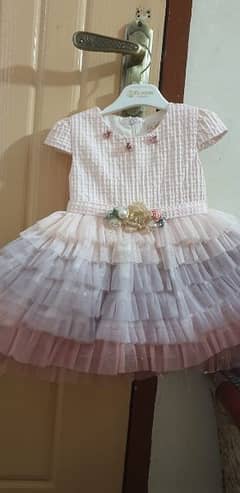 Pink Rainbow Net Frock (1-1.5 years)