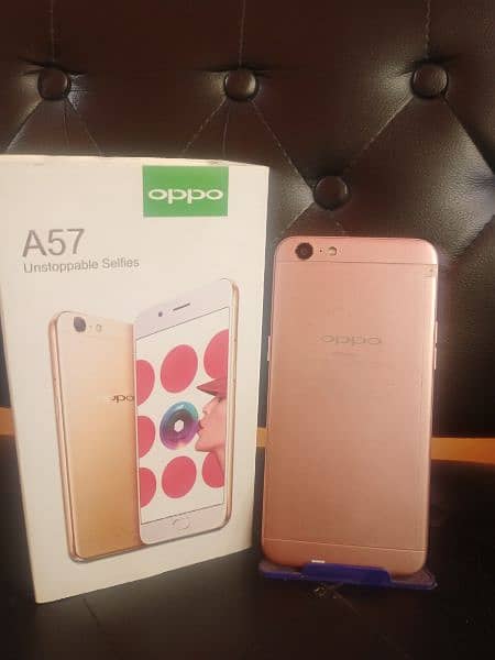 oppo. A57 (4/64) Ram full new with box and charger lush condition 0