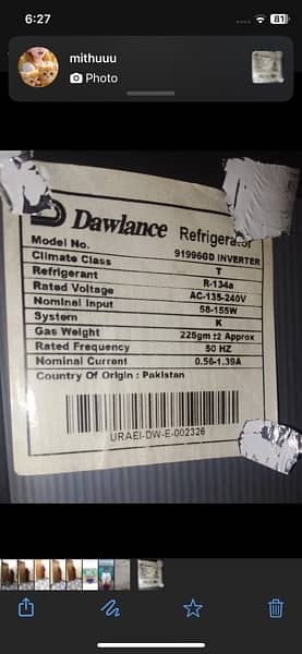 Dawlance glass door inverter refrigerator 6