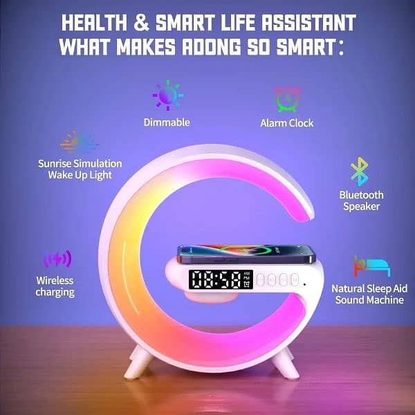multifunction wirless charger and bluetooth speaker+ clock 0