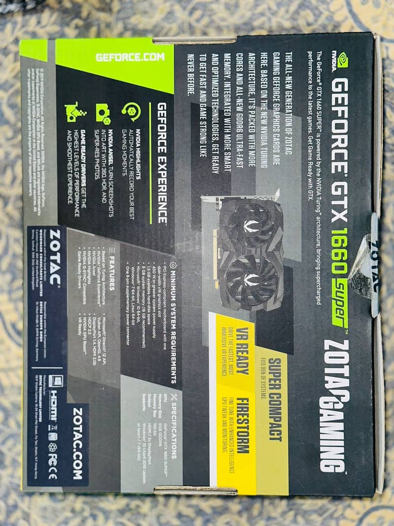ZOTAC GAMING GeForce GTX 1660 SUPER Twin Fan Graphics CARD 10