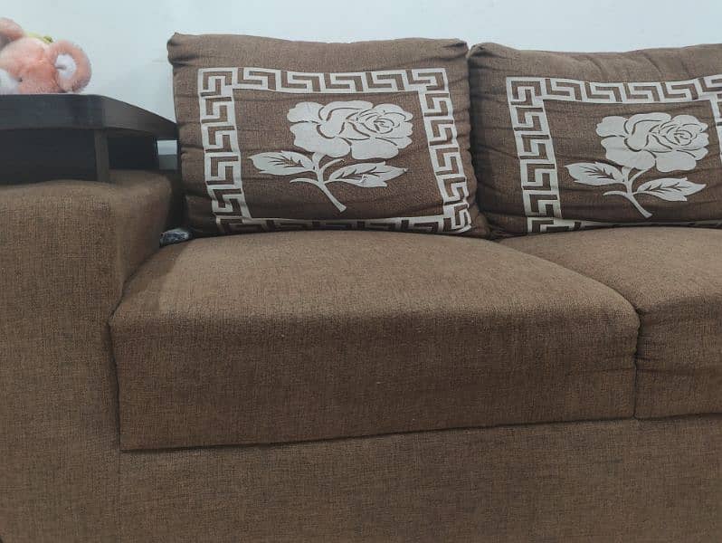 Brown sofa set fabric for sale 1