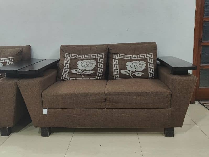 Brown sofa set fabric for sale 8
