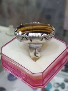 silver ring with pure stone