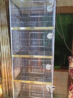 java  cage 4 portion  in new condition 1.30 by 2.30 big cage for birds