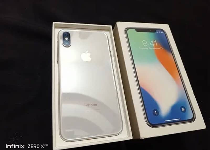 IPhone X pta approved 256gb with box 1