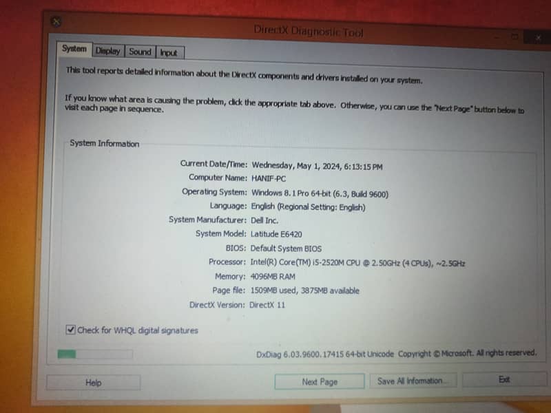 Dell laptop E6420 core i5 2nd gen 1