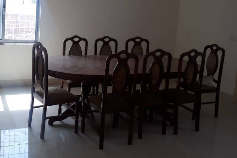 Pure Wooden Dining Table with 8 Wooden Chairs 1