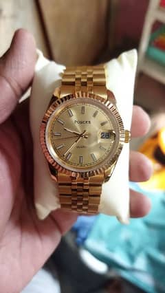 Poscer watch Golden 100% original shinny gold