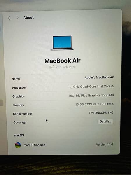 Macbook Air 2020 Core i5 (16/512) A++Condition 5
